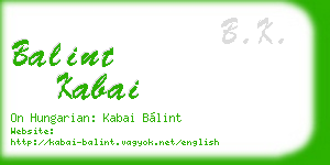 balint kabai business card